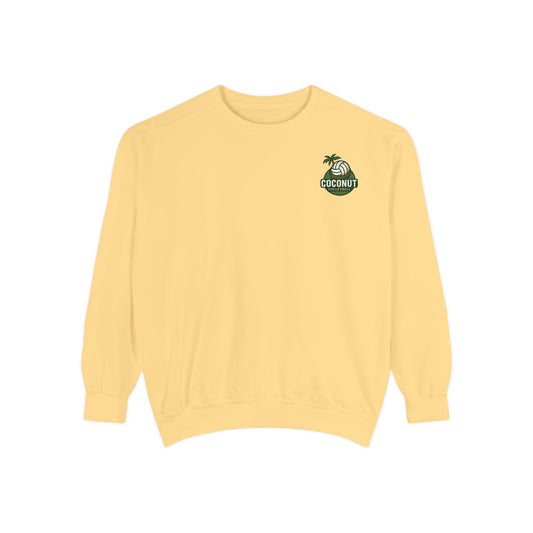 Coconut Paradise Sweatshirt | Cozy Unisex Garment-Dyed Crewneck | Beach Vibes, Summer Style, Perfect for Gifting, Casual Wear