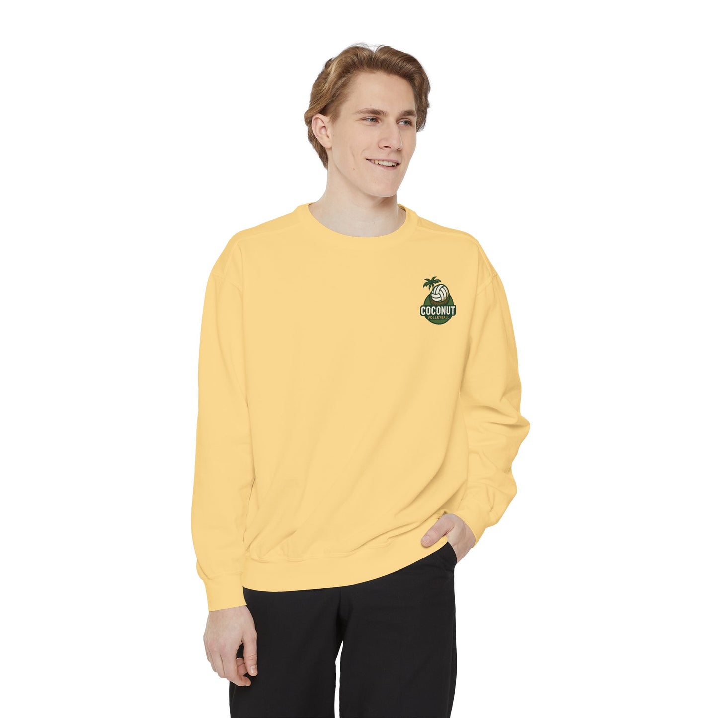 Coconut Paradise Sweatshirt | Cozy Unisex Garment-Dyed Crewneck | Beach Vibes, Summer Style, Perfect for Gifting, Casual Wear