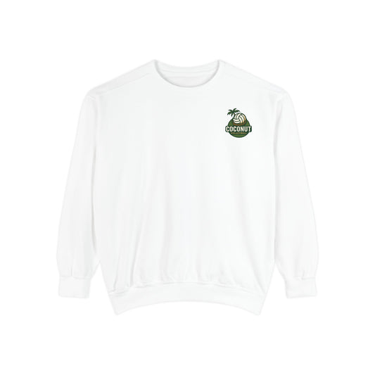 Coconut Paradise Sweatshirt | Cozy Unisex Garment-Dyed Crewneck | Beach Vibes, Summer Style, Perfect for Gifting, Casual Wear